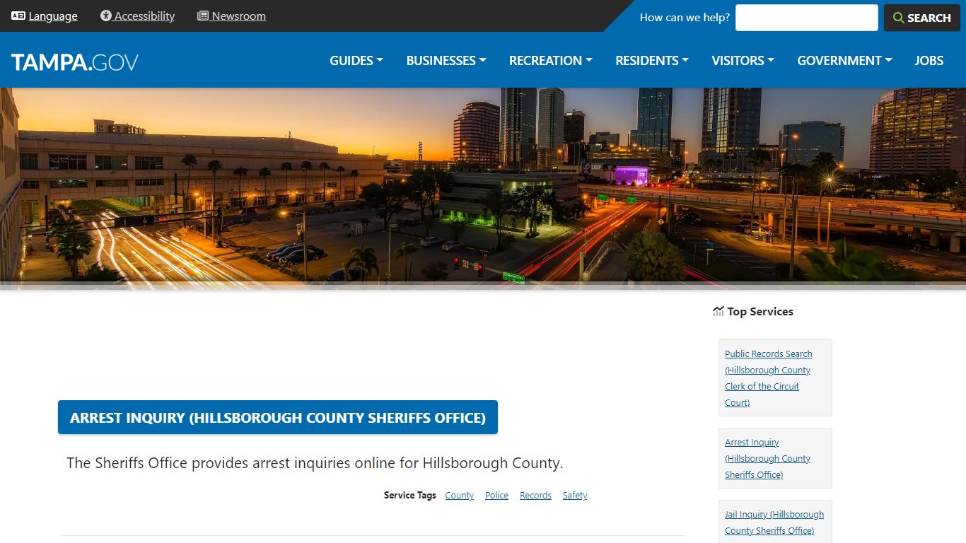 Arrest Inquiry (Hillsborough County Sheriffs Office)